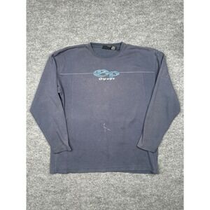 OP Sport Long Sleeve Shirt Mens XXL Blue Y2K Athletic Graphic Crewneck